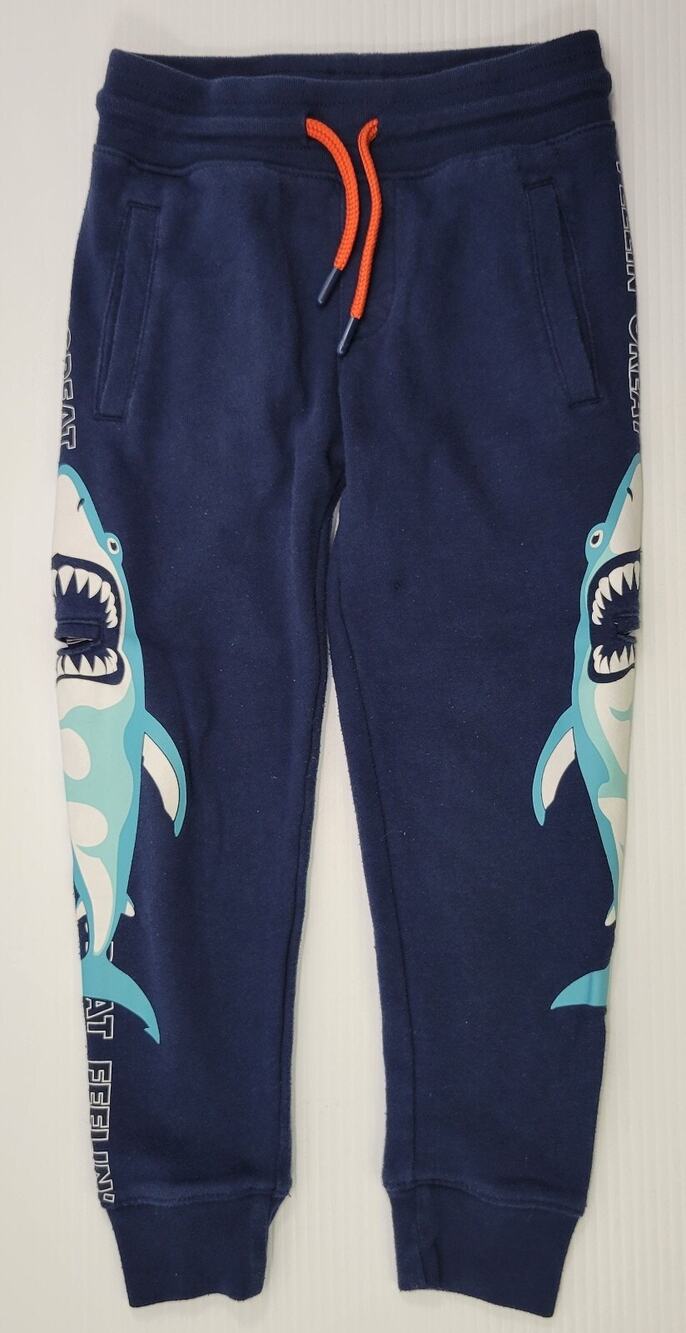 L5) 365 Kids Garanimals Boys Navy Blue Shark Sweat Pants Size 4